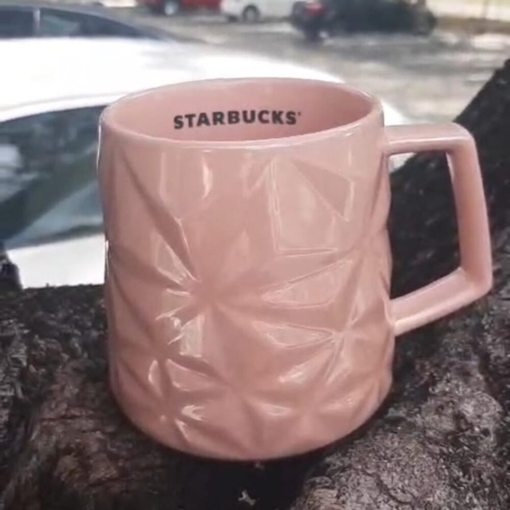 Starbucks - 14 oz Pink Mint Prism Holiday Mug - Limited Edition - Exclusive Coll